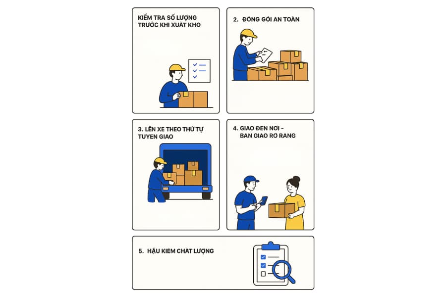 Ảnh: Tổng hợp quy trình giao hàng